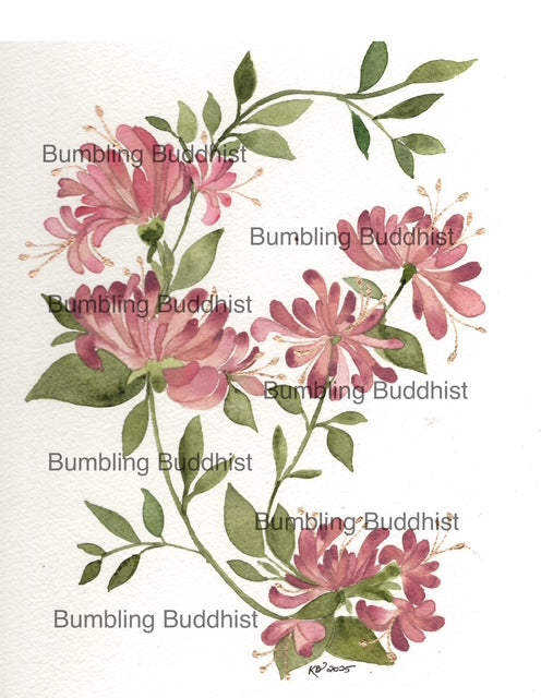 "Honeysuckle" 9" x 12" original watercolor